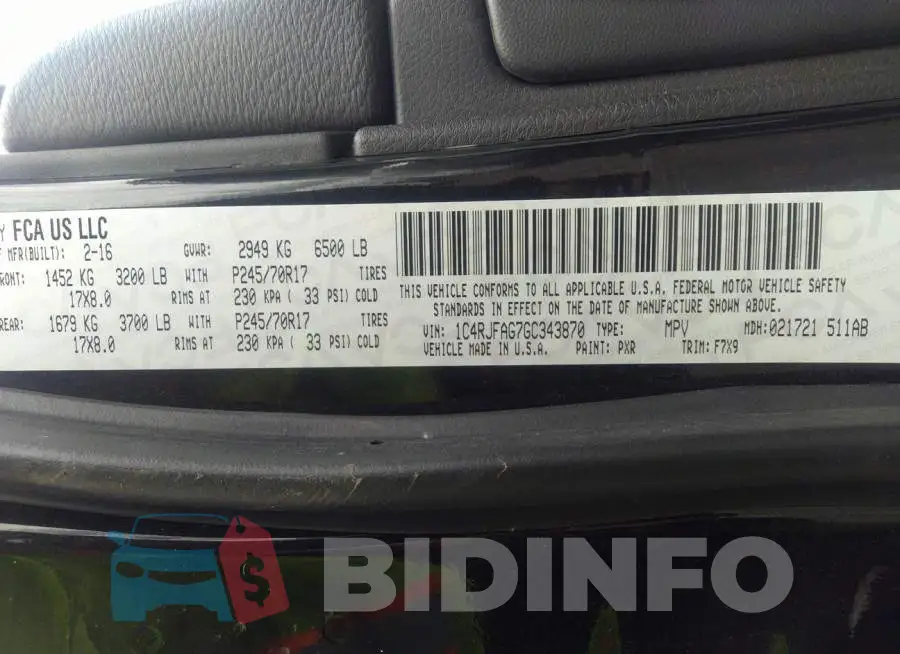 1C4RJFAG7GC343870 Photo# 9