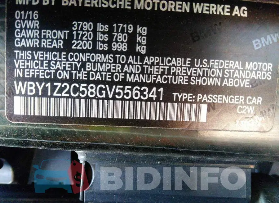 WBY1Z2C58GV556341 Photo# 9