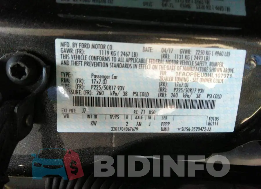 1FADP5EU0HL107071 Photo# 9