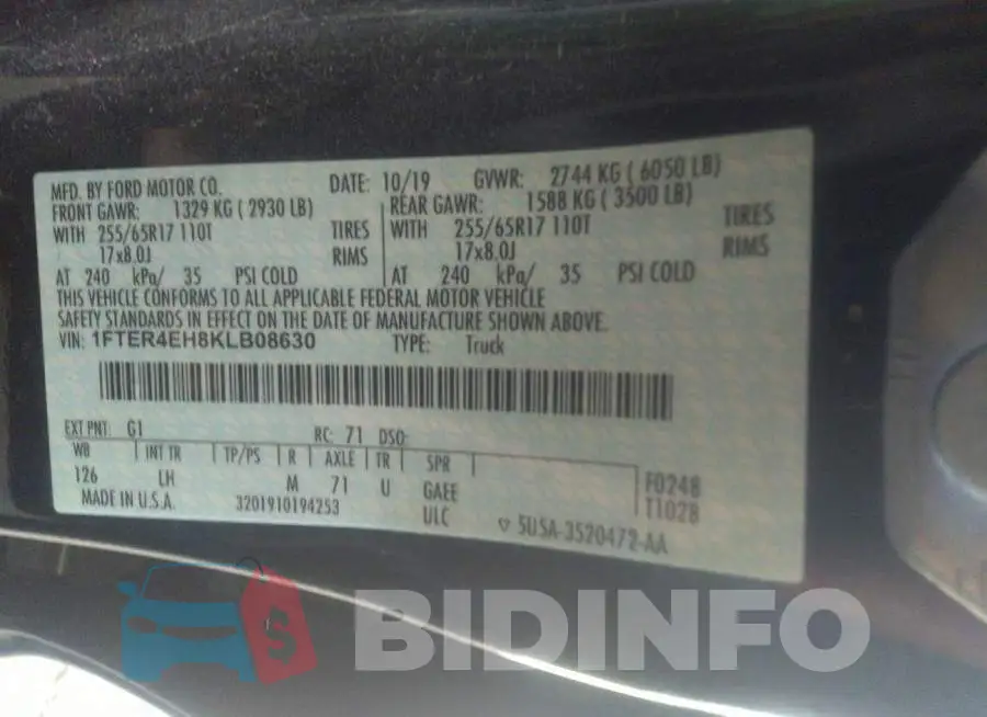1FTER4EH8KLB08630 Photo# 9