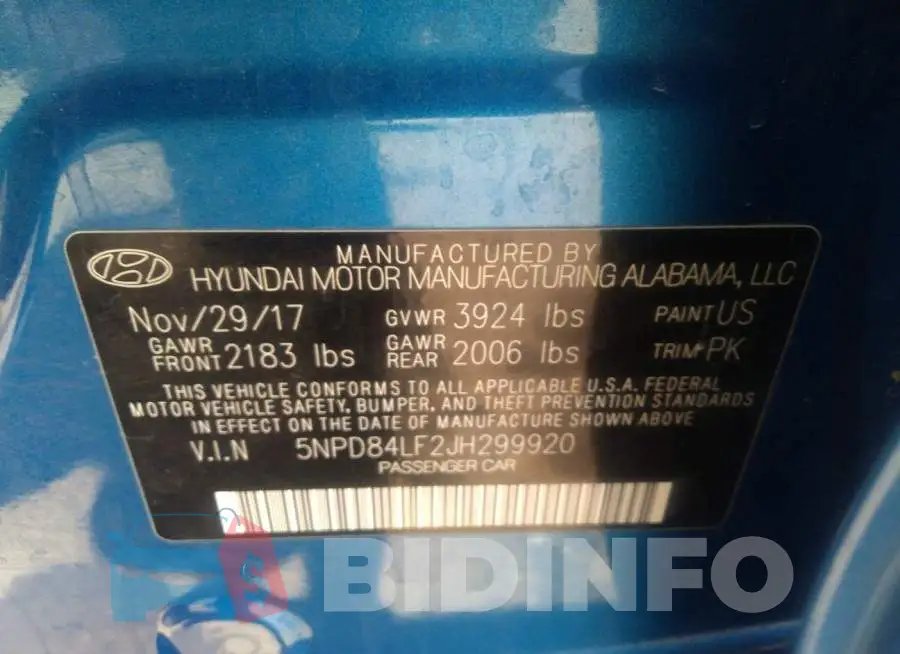 5NPD84LF2JH299920 Photo# 9