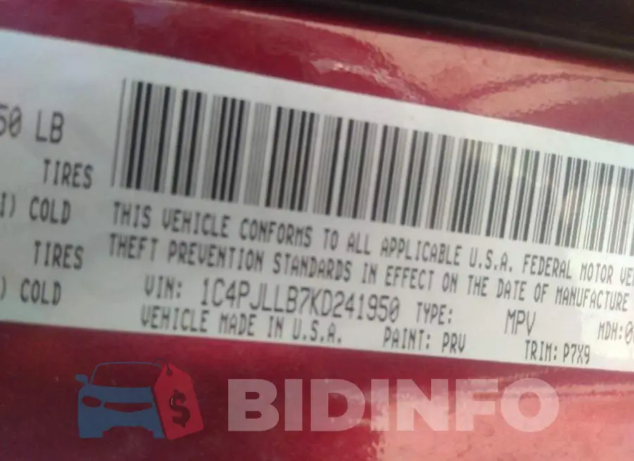 1C4PJLLB7KD241950 Photo# 9