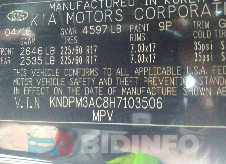 KNDPM3AC8H7103506 Photo# 9