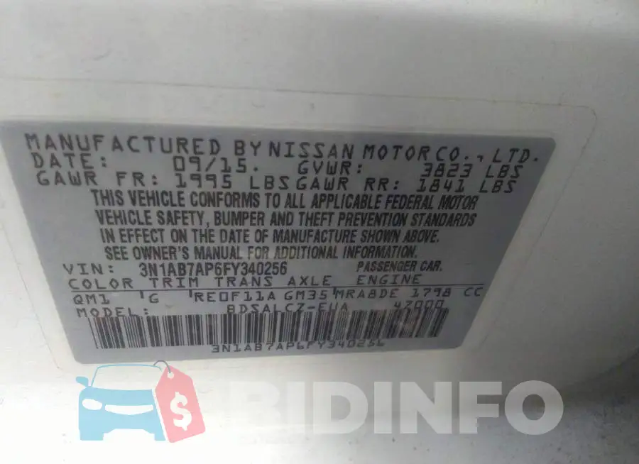 3N1AB7AP6FY340256 Photo# 9