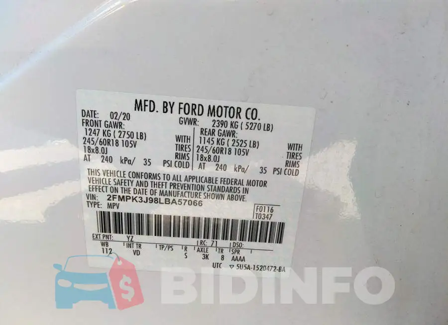 2FMPK3J98LBA57066 Photo# 9