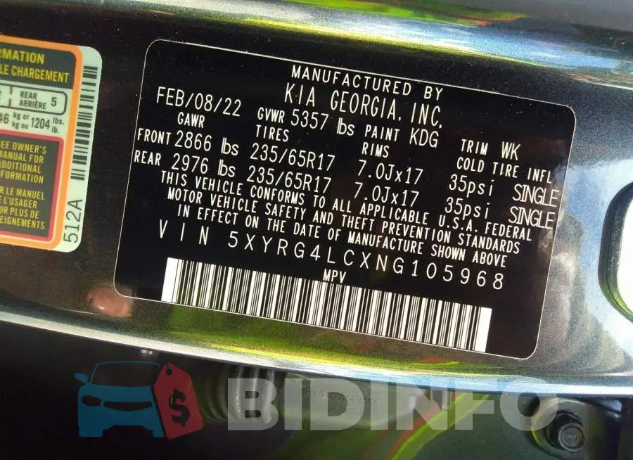 5XYRG4LCXNG105968 Photo# 9