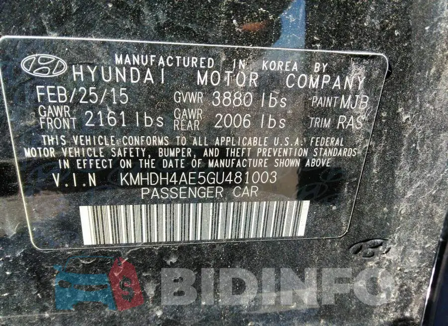 KMHDH4AE5GU481003 Photo# 9