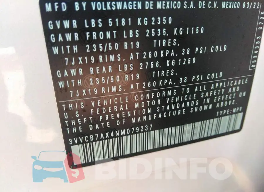 3VVCB7AX4NM079237 Photo# 9