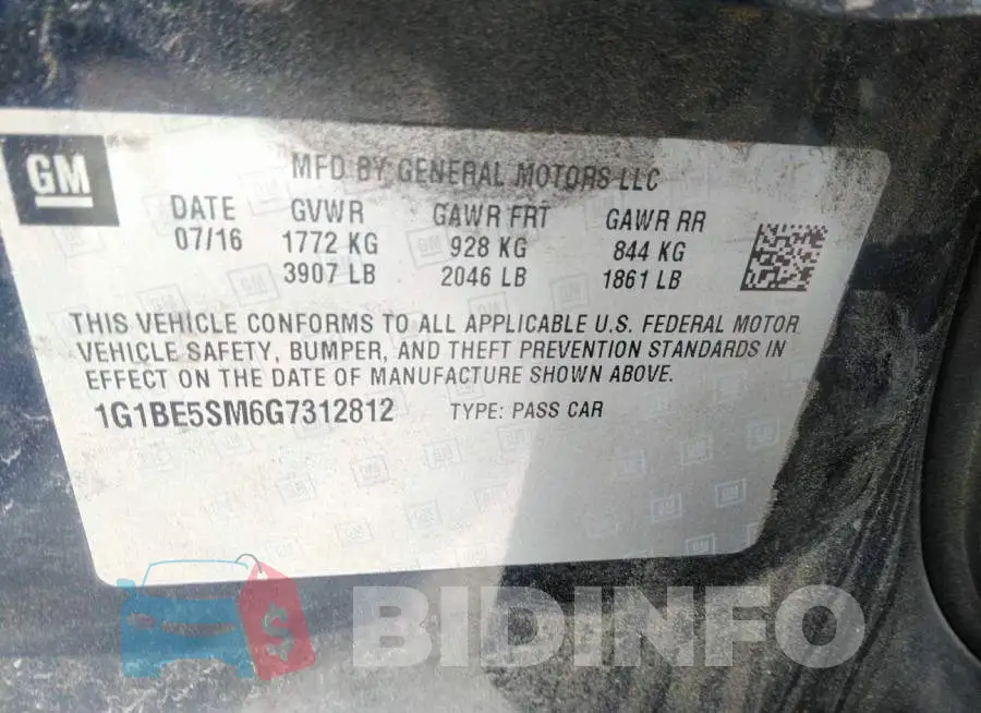 1G1BE5SM6G7312812 Photo# 9