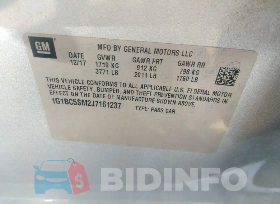 1G1BC5SM2J7161237 Photo# 9
