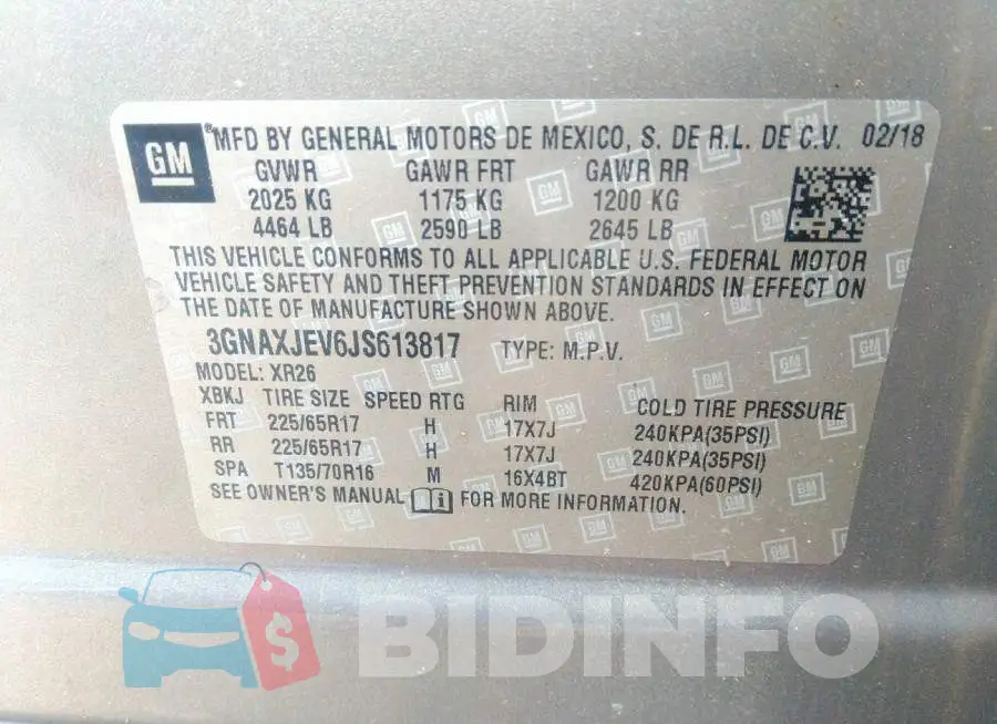 3GNAXJEV6JS613817 Photo# 9