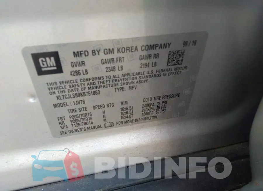 KL7CJLSB9KB751063 Photo# 9