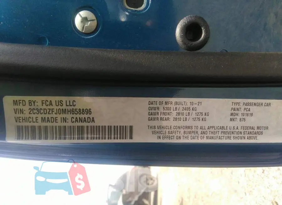 2C3CDZFJ0MH658896 Photo# 9
