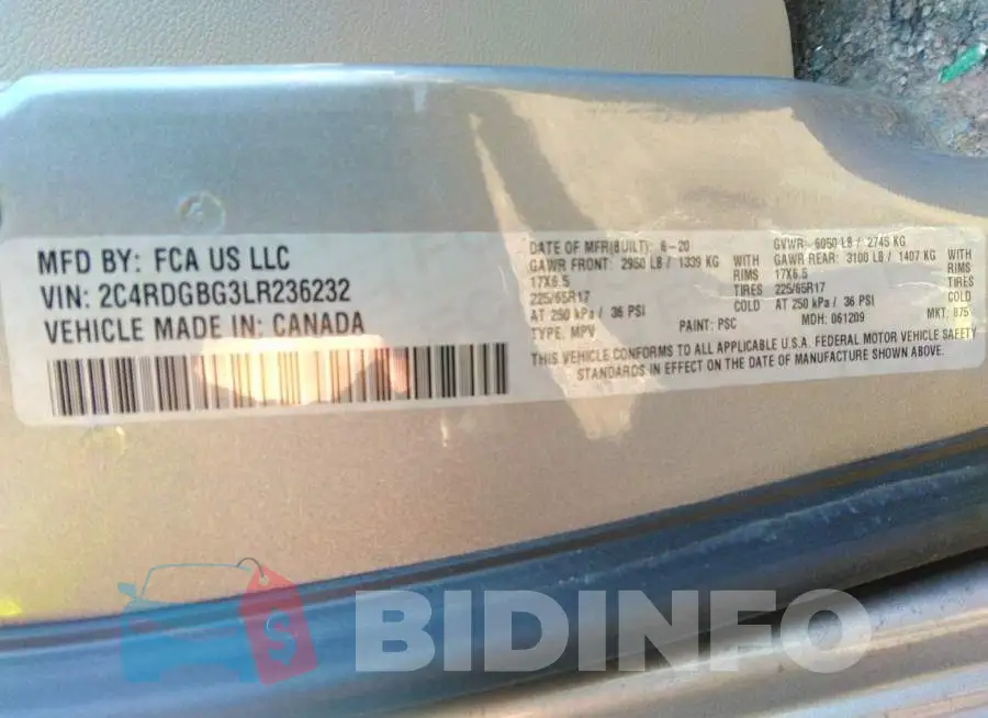 2C4RDGBG3LR236232 Photo# 9