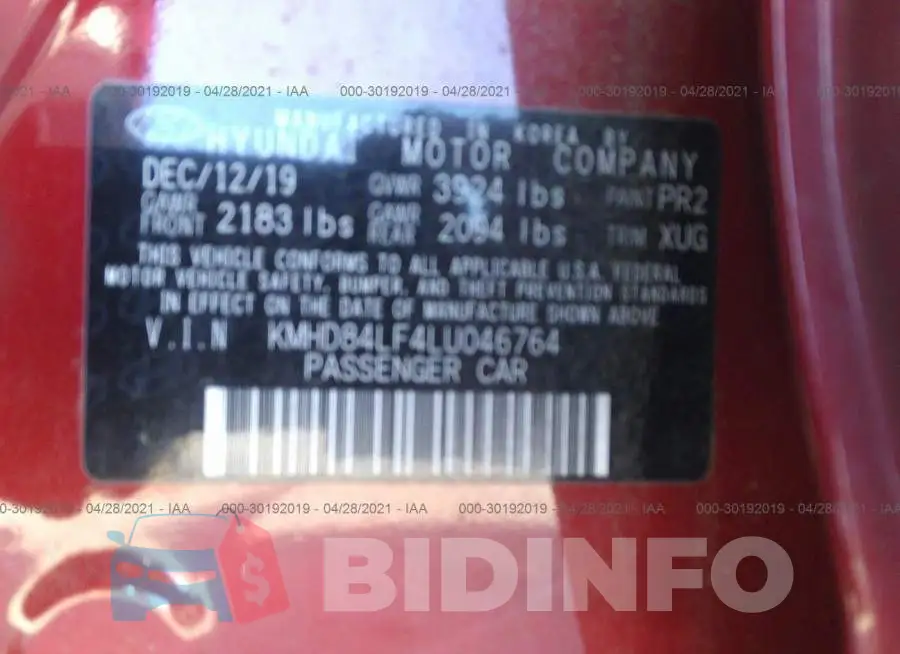 KMHD84LF4LU046764 Photo# 9