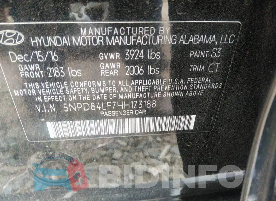 5NPD84LF7HH173188 Photo# 9