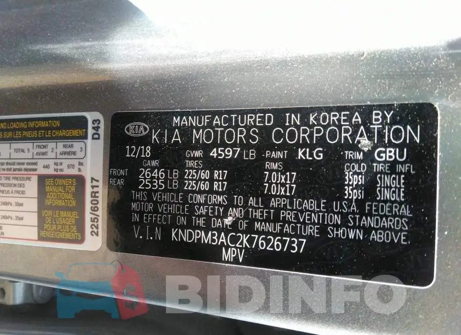 KNDPM3AC2K7626737 Photo# 9