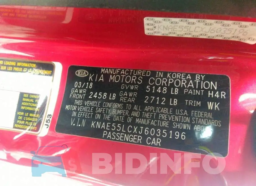 KNAE55LCXJ6035196 Photo# 9