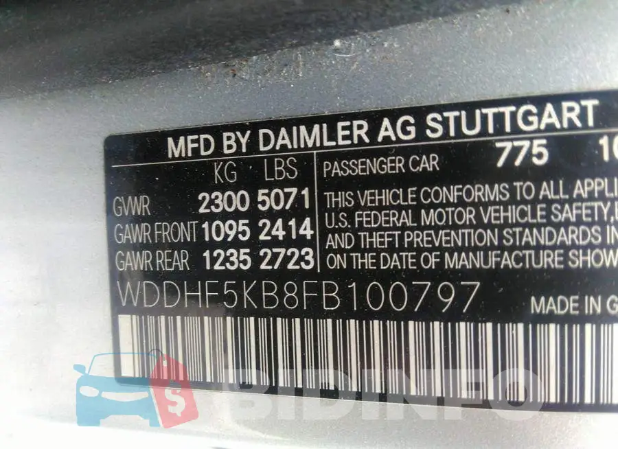 WDDHF5KB8FB100797 Photo# 9