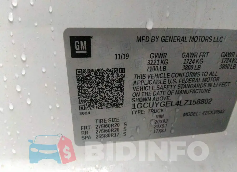 1GCUYGEL4LZ158802 Photo# 9