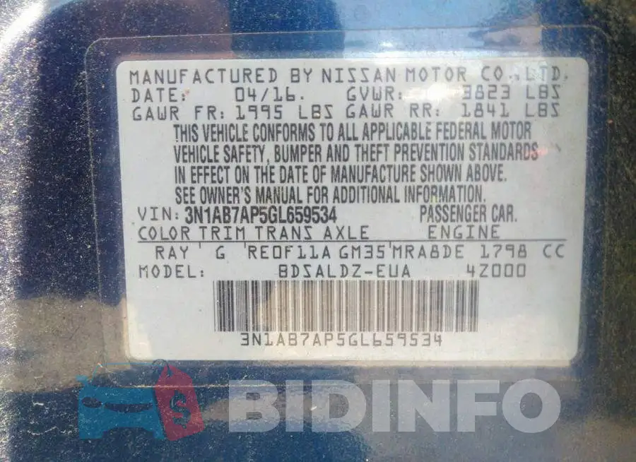 3N1AB7AP5GL659534 Photo# 9