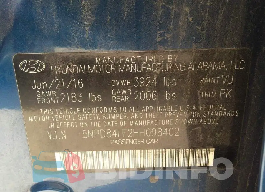 5NPD84LF2HH098402 Photo# 9