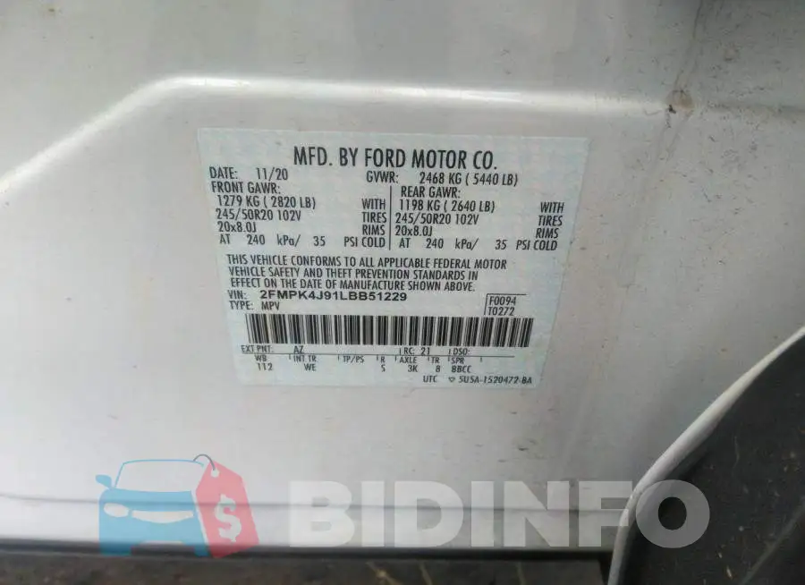 2FMPK4J91LBB51229 Photo# 9