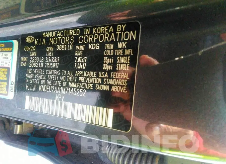 KNDEU2AA1M7145252 Photo# 9