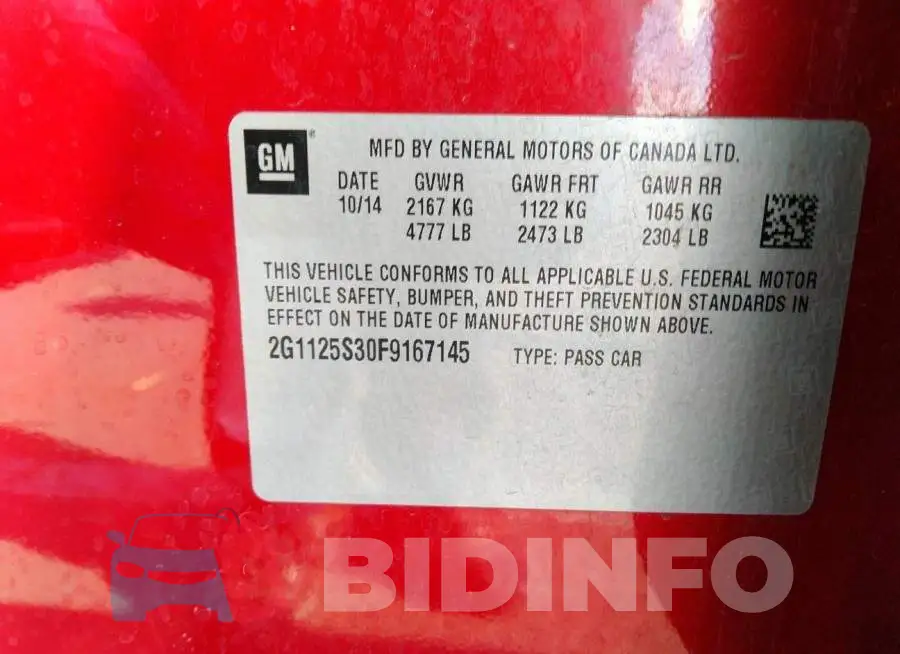2G1125S30F9167145 Photo# 9