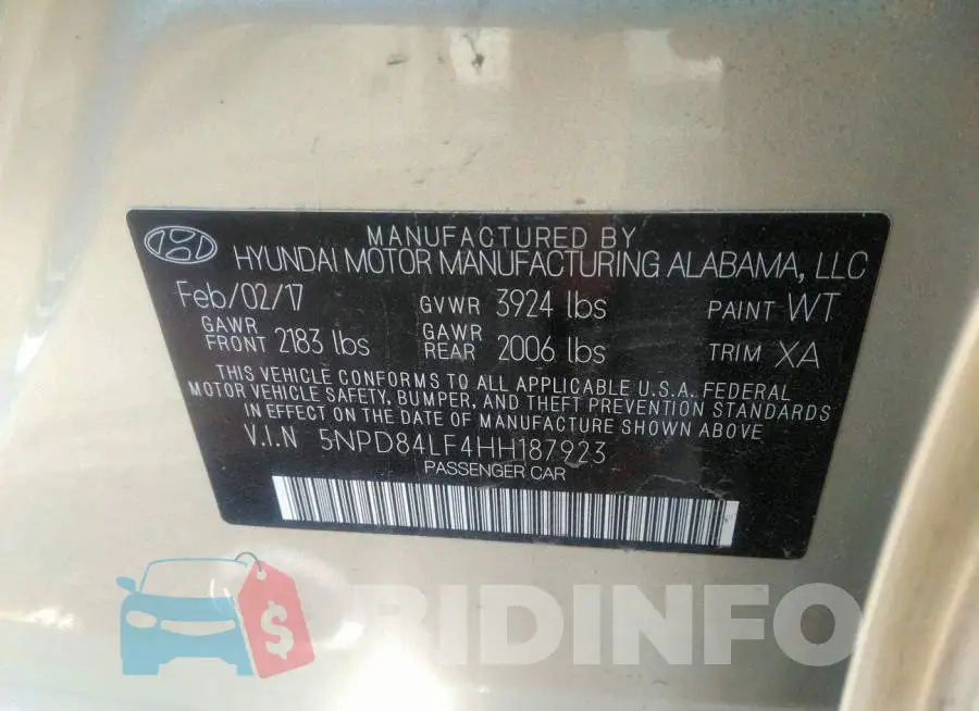 5NPD84LF4HH187923 Photo# 9