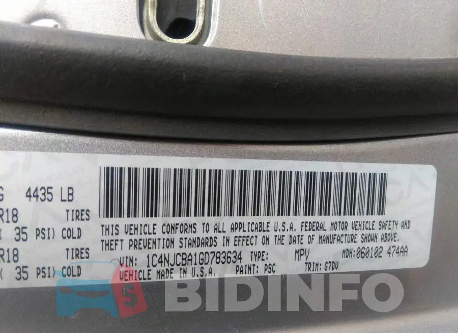 1C4NJCBA1GD783634 Photo# 9