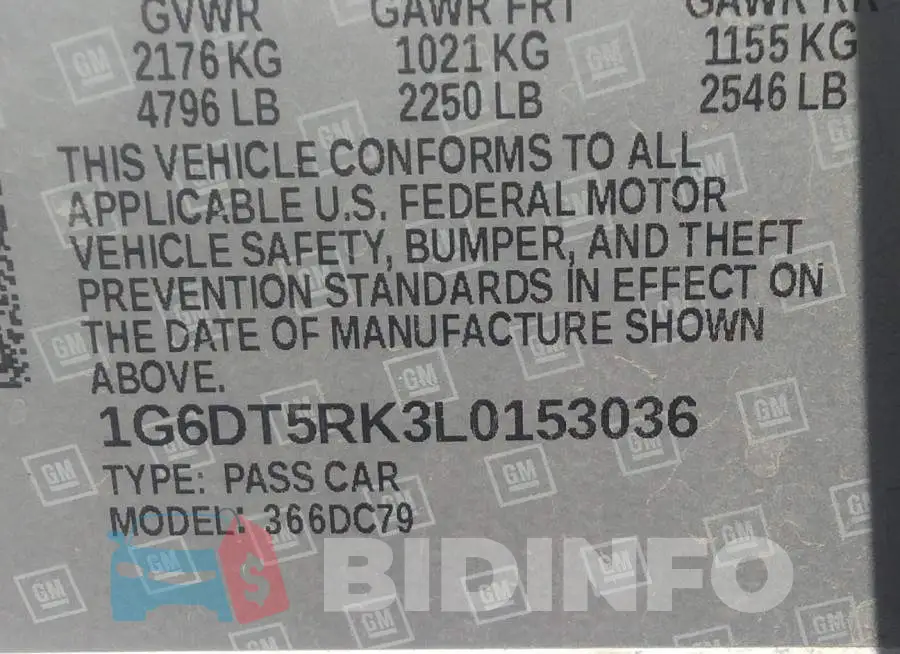 1G6DT5RK3L0153036 Photo# 9