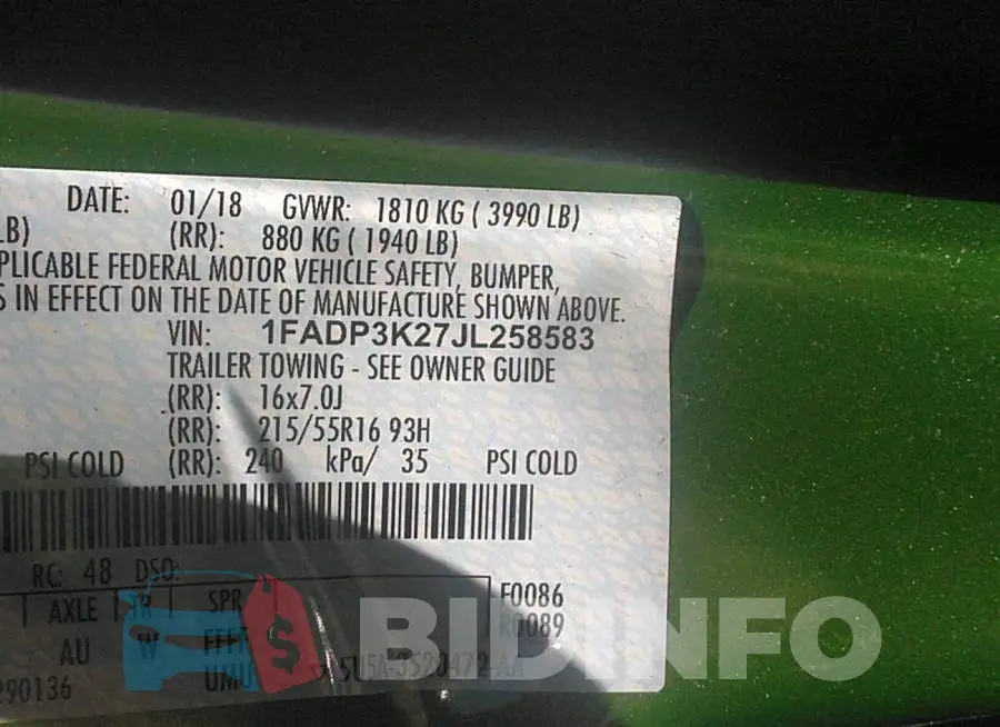 1FADP3K27JL258583 Photo# 9