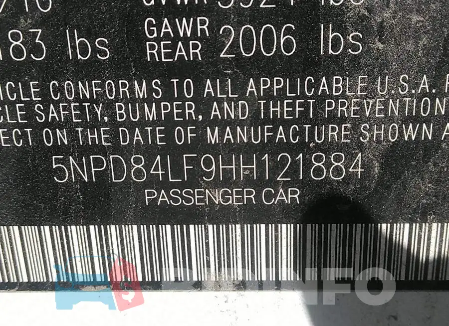 5NPD84LF9HH121884 Photo# 9