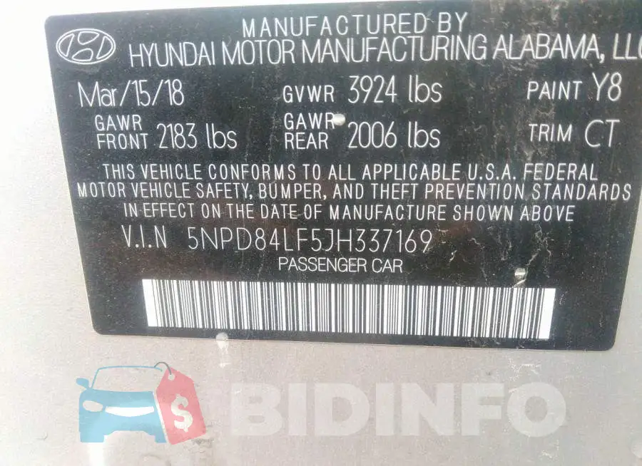5NPD84LF5JH337169 Photo# 9