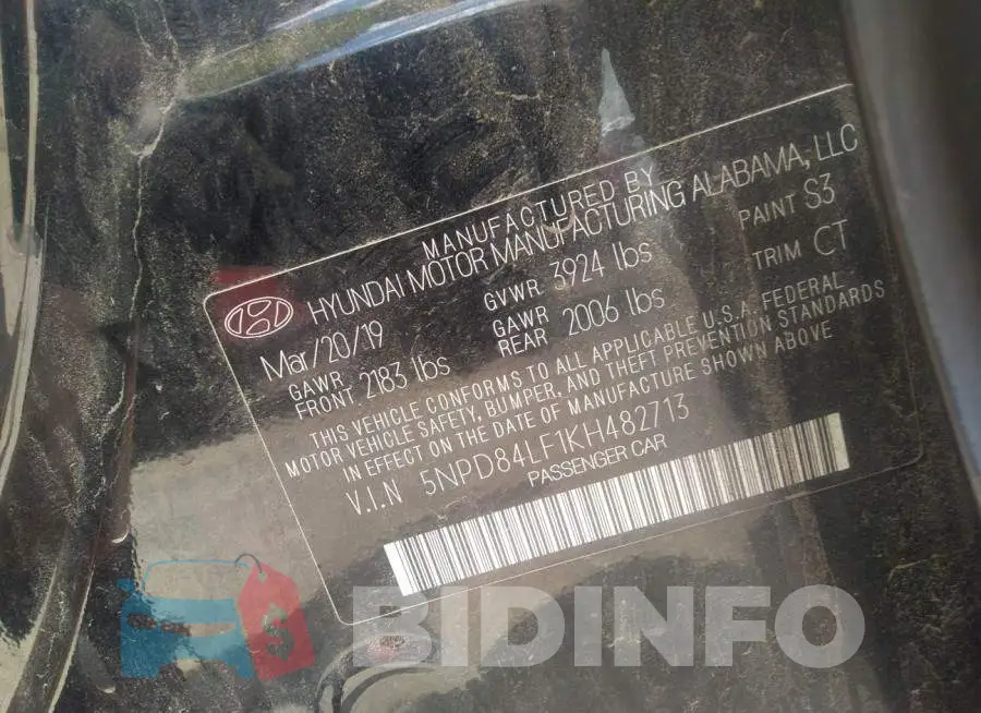 5NPD84LF1KH482713 Photo# 9