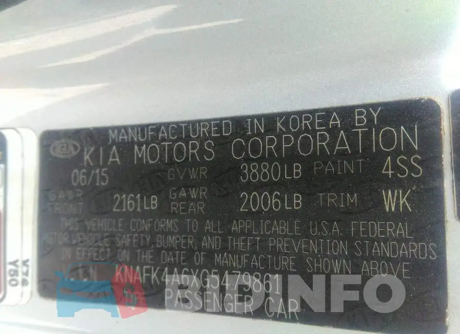 KNAFK4A6XG5479861 Photo# 9