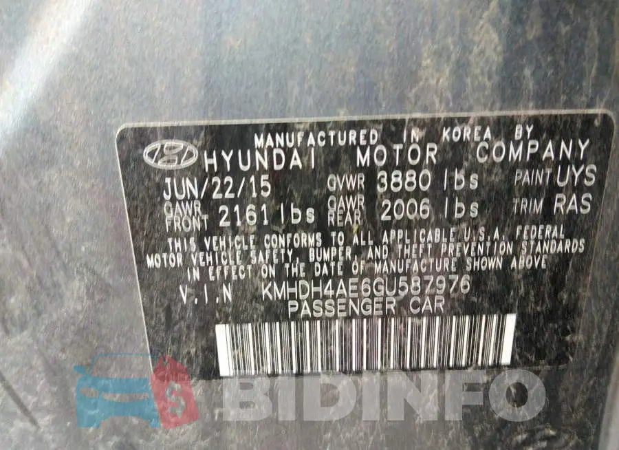 KMHDH4AE6GU587976 Photo# 9