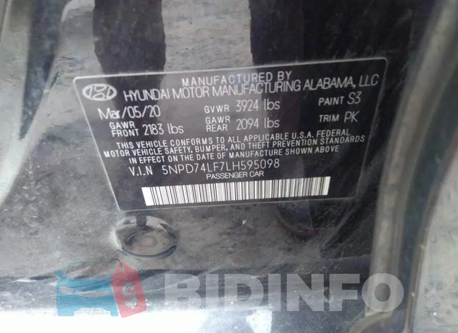 5NPD74LF7LH595098 Photo# 9