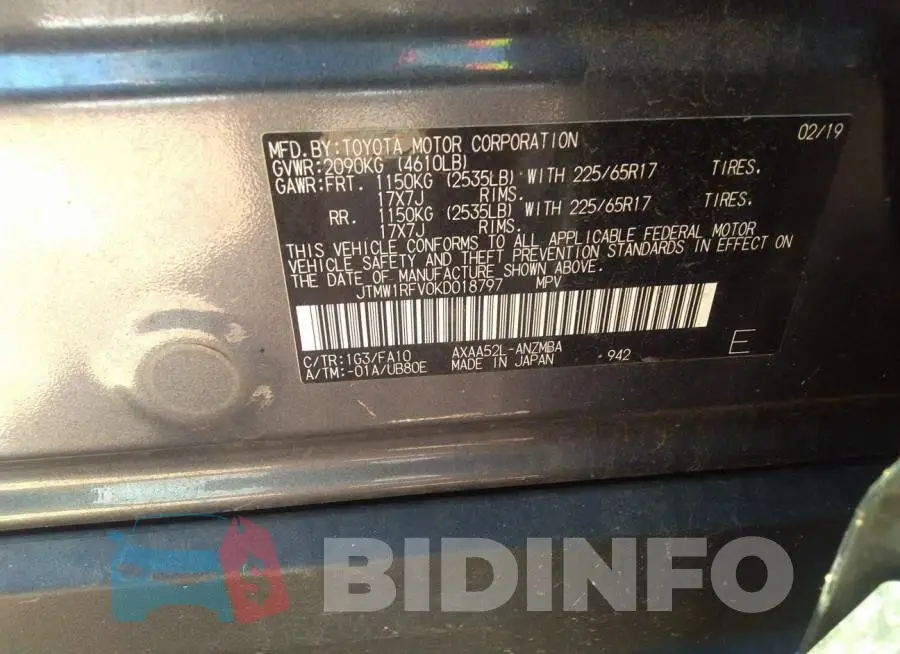 JTMW1RFV0KD018797 Photo# 9