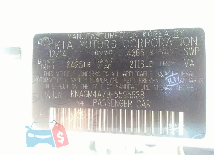 KNAGM4A79F5595638 Photo# 9