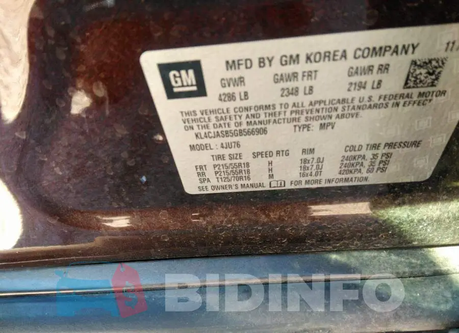 KL4CJASB5GB566906 Photo# 9