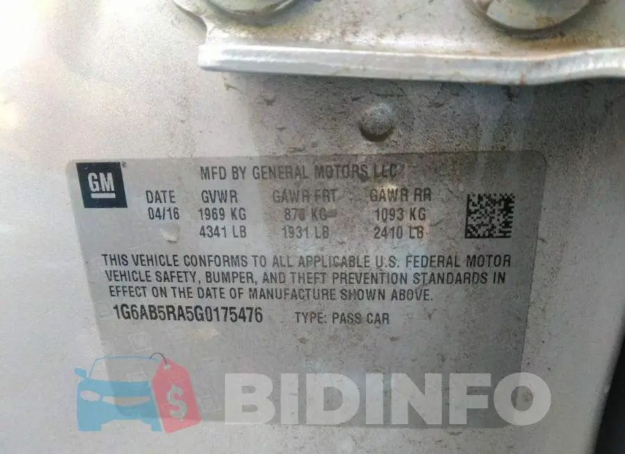 1G6AB5RA5G0175476 Photo# 9