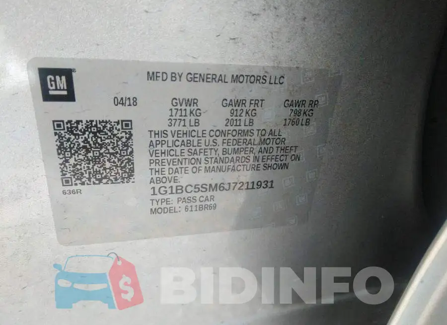 1G1BC5SM6J7211931 Photo# 9