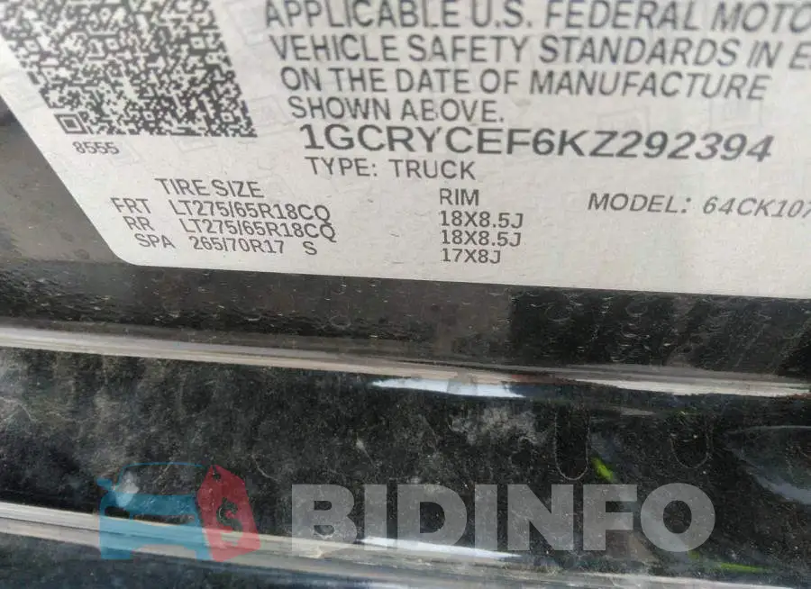 1GCRYCEF6KZ292394 Photo# 9