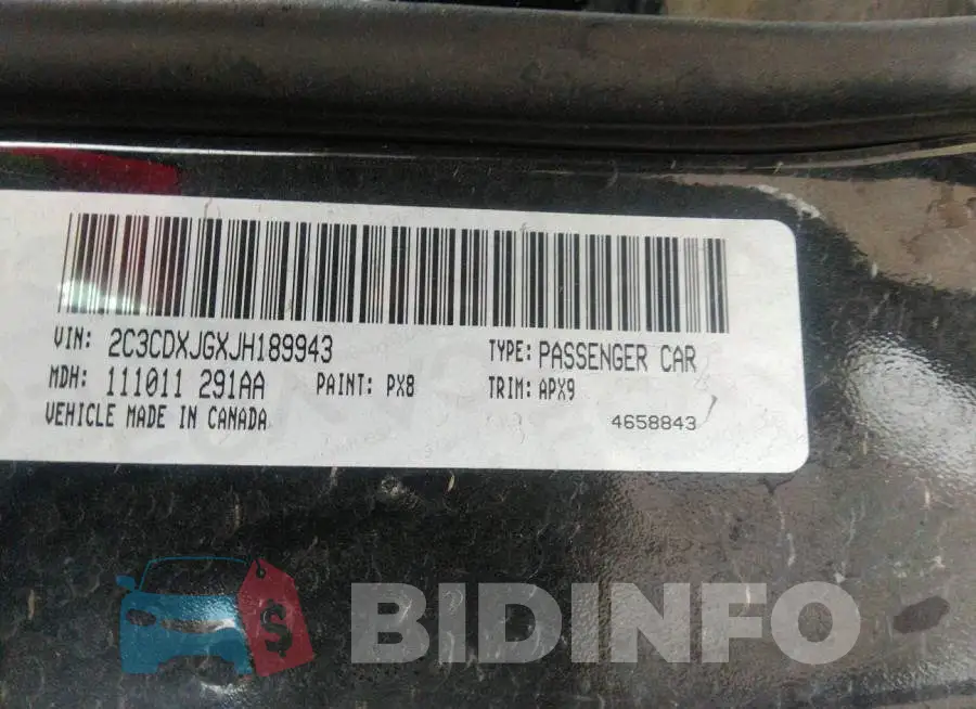 2C3CDXJGXJH189943 Photo# 9