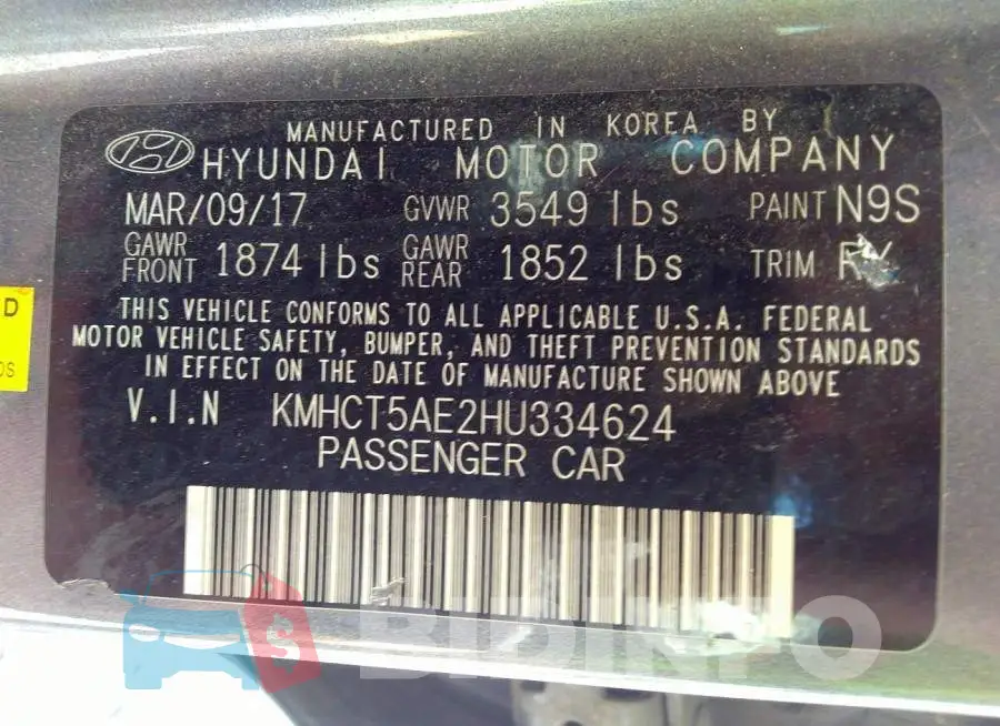 KMHCT5AE2HU334624 Photo# 9