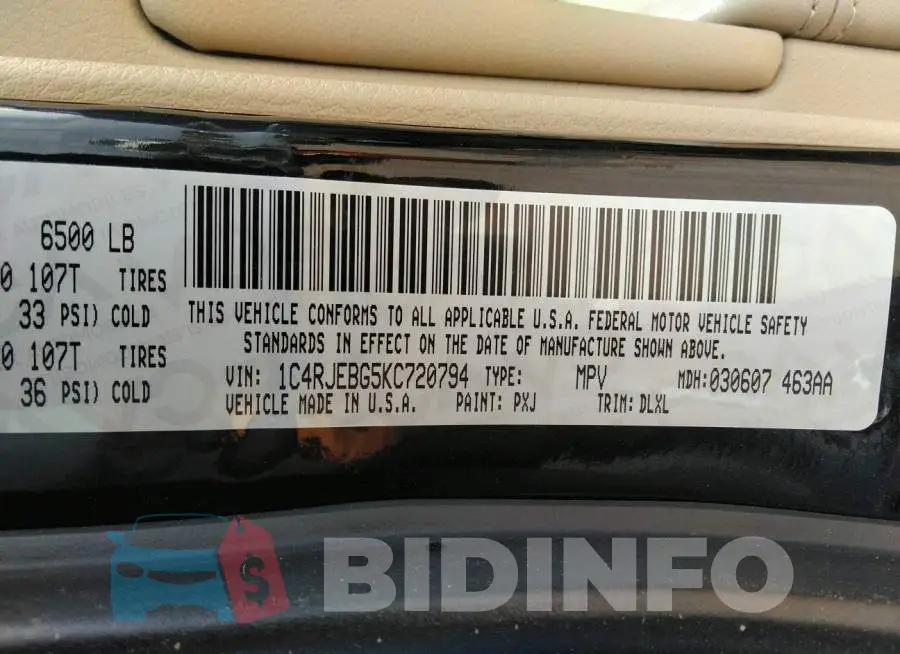 1C4RJEBG5KC720794 Photo# 9