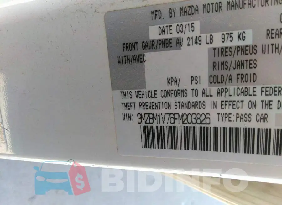 3MZBM1V76FM203826 Photo# 9