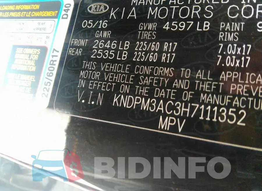 KNDPM3AC3H7111352 Photo# 9